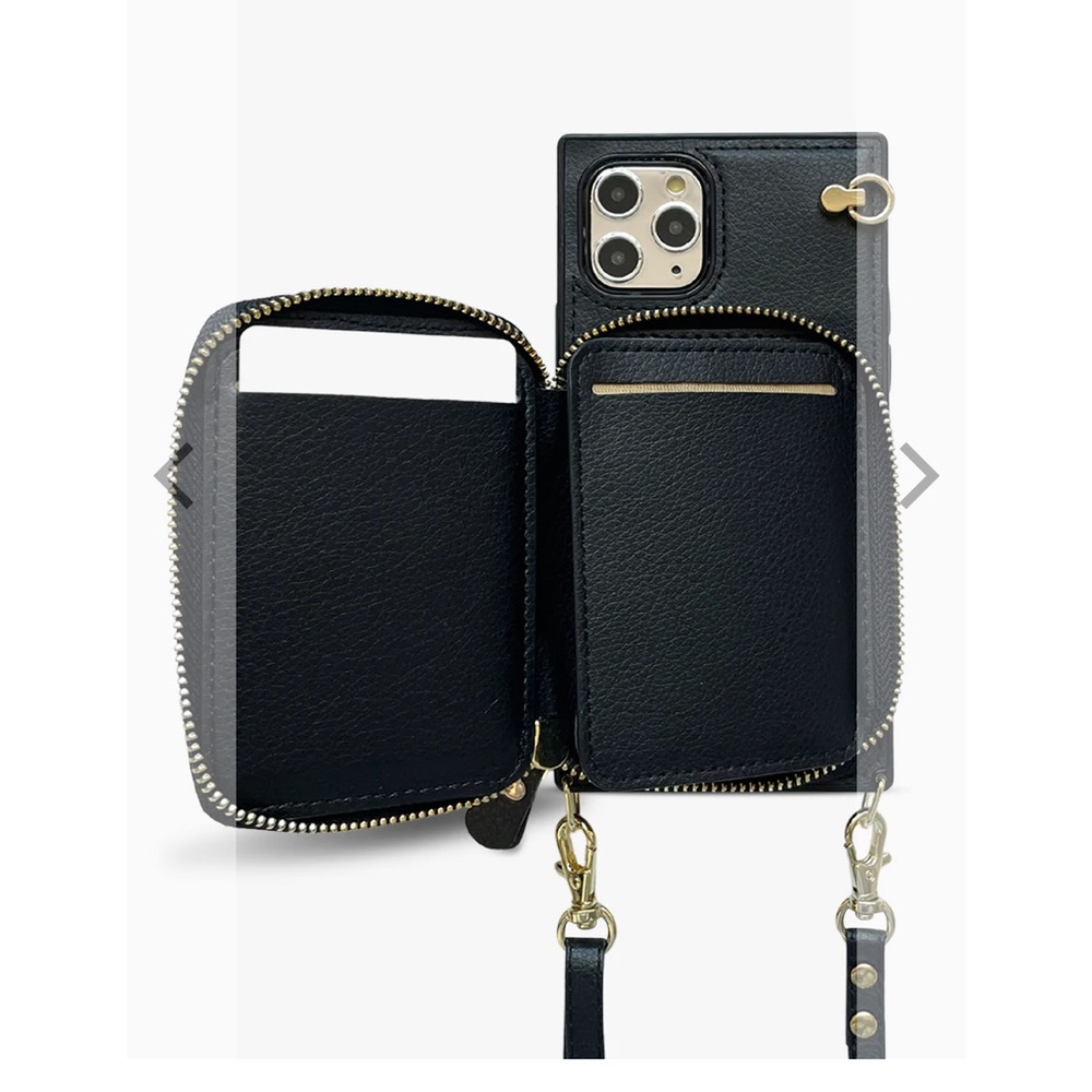 Boxy Crossbody Wallet Case in Black Iphone 13